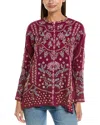 Johnny Was Emmea Audrey Floral-embroidered Tunic