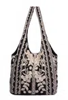 Johnny Was Slouchy Linen Tote Bag Camille In Black In Black