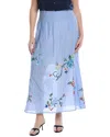 Johnny Was Smocked Maxi Floral Skirt In Blue