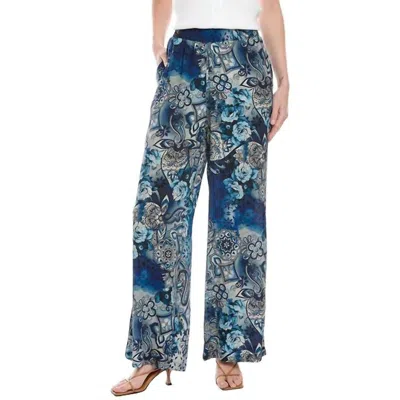 Johnny Was Smocked Waist Pant In Isobel In Blue