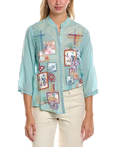 Johnny Was Somalia Shirt In Blue