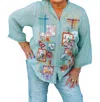 Johnny Was Somalia Shirt In Marine Blue Mab In Blue