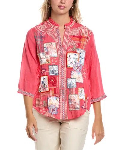 Johnny Was Somalia Shirt In Pink