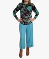 Johnny Was Soraya Pleated Linen Culotte Pants In Etheral Blue In Blue