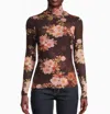 Johnny Was Women Spell Of Winonna Mock Neck Long Sleeve Mesh Tee Multi In Multi