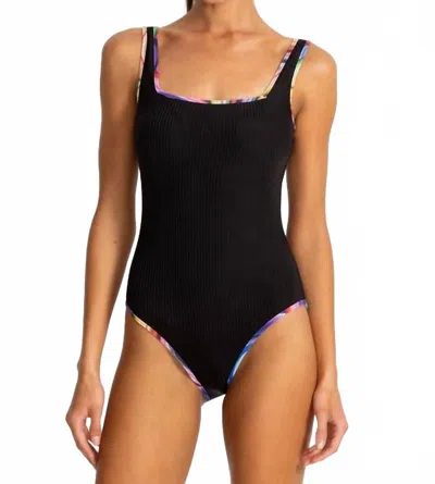 Johnny Was Square Neck One Piece In Black Abel