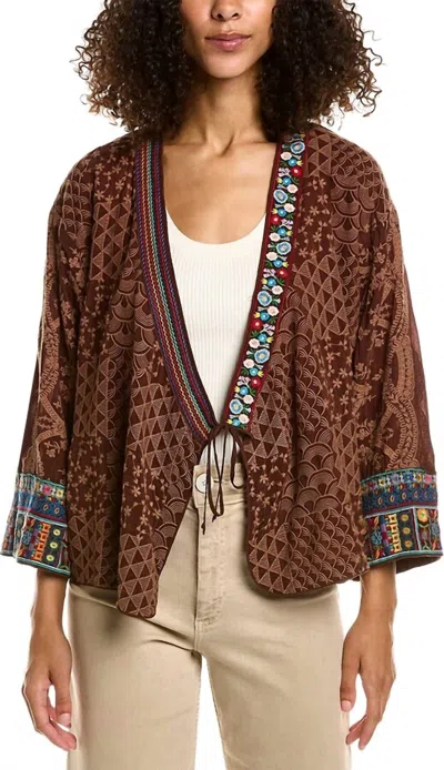 Johnny Was Square Seraphina Kimono In Brown