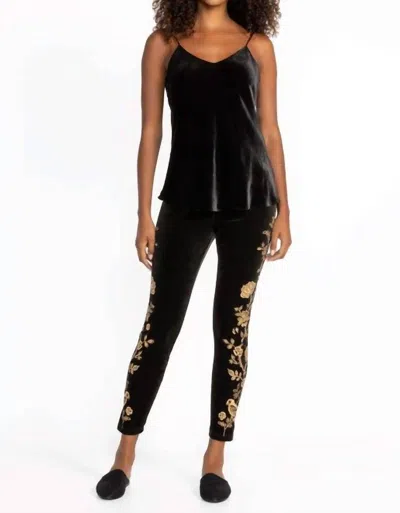 Johnny Was Stretch Velvet Legging Nyomi In Black