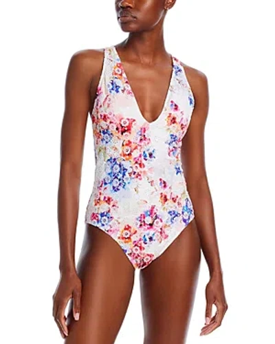 Johnny Was Women's Summer Days Eyelet Cross-back One-piece Swimsuit