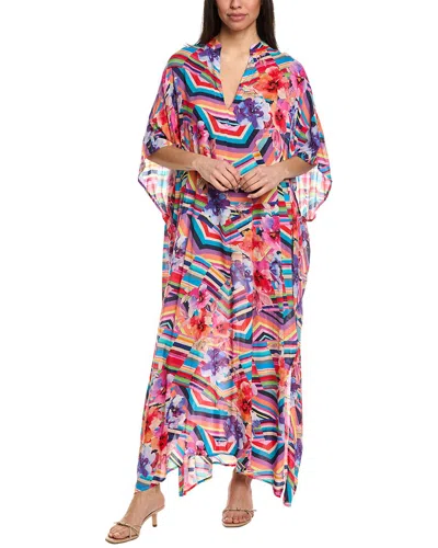 Johnny Was Summer Stripes Maxi Cover-up In Purple
