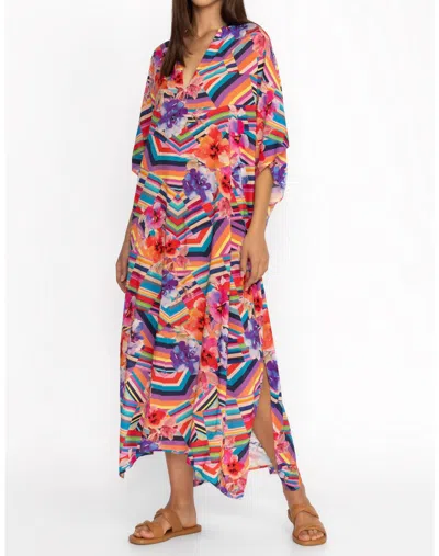 JOHNNY WAS SUMMER STRIPES MAXI KAFTAN