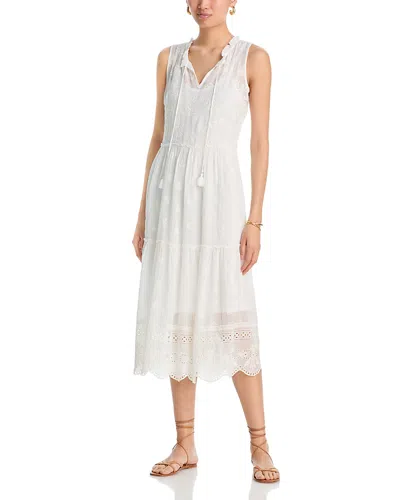 Johnny Was Susila Midi Tiered Dress In White
