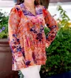 Johnny Was Syriah Burnout Monroe Tunic In Multicolor In Orange