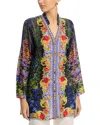 Johnny Was Tali Silk Mixed Print Tunic In Magic Garden
