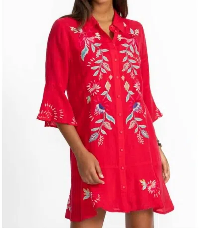 Johnny Was Talulla Tiered Flounce Dress In Red