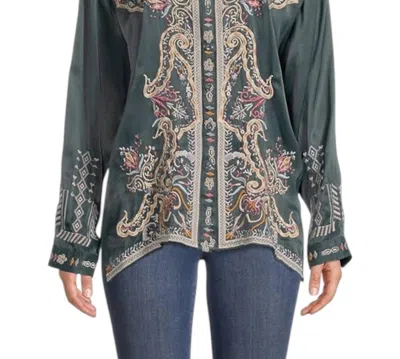 Johnny Was Tandit Blouse In Darkest Spruce In Multi