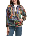 Johnny Was Tasha Reversible Silk Bomber Jacket In Multi