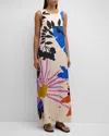 JOHNNY WAS TATIANNA FLORAL-PRINT SILK MAXI DRESS