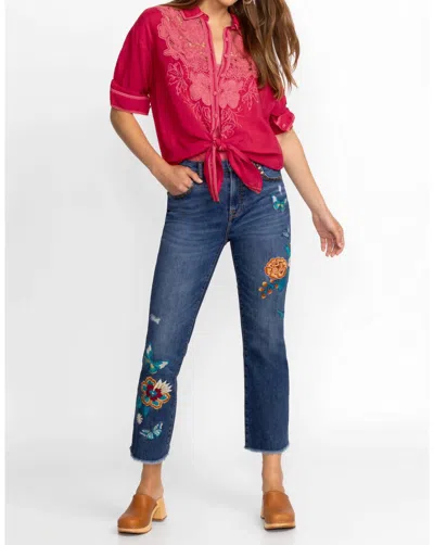 Johnny Was Taymia Cropped Baby Boot Jean In Medium Wash