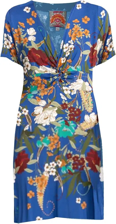 Johnny Was Tee Bee Twist Front Swing Dress Multi In Blue