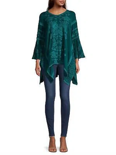 Pre-owned Johnny Was Temperty Lorelai Tunic In Lakeside - Size S In Green