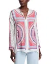 Johnny Was The Audrey Embroidered Button-down Shirt In White