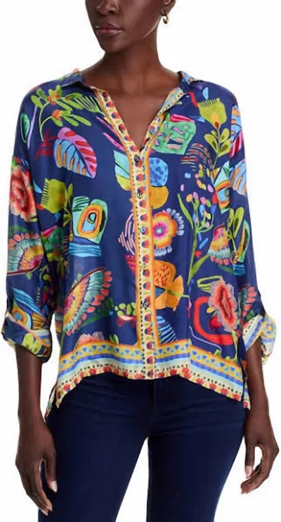 Johnny Was The Audrey Oversized Shirt In Far Out In Blue