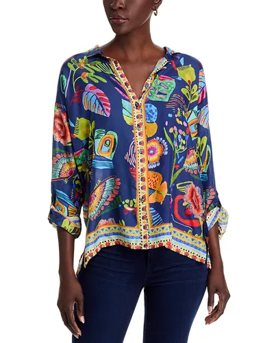 Johnny Was The Audrey Oversized Silk Shirt In Farout Scarf