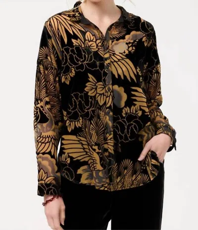 Johnny Was The Audrey Shirt With Shirt Tail Hem In Lyla In Black