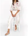 Johnny Was The Cropped Baby Boot Jean Paradise Palmas In White