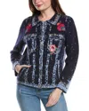 Johnny Was The Denim Wool Sweater Jacket In Blue