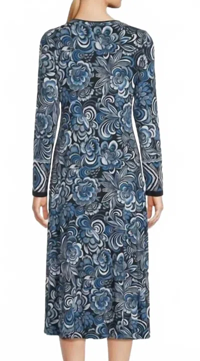 Johnny Was The Jane Favorite Aline Knit Dress In Blue In Gray