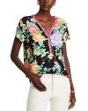 Johnny Was The Janie Button Neck Tee In Le Jardin