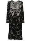 Johnny Was Janie Favorite A-line Knit Dress In Farfalla Joan In Black