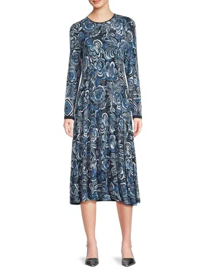 Johnny Was The Janie Favorite A-line Knit Dress In Feathery Flowery In Multi