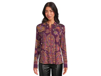 Johnny Was The Janie Favorite Button Front Shirt In Metallic