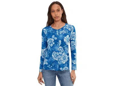 Johnny Was The Janie Favorite Collarless Button Down- Spiraea In Blue