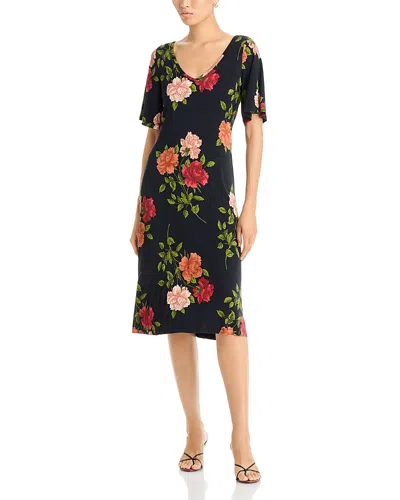 Johnny Was The Janie Favorite Double V Neck Midi Dress In Black