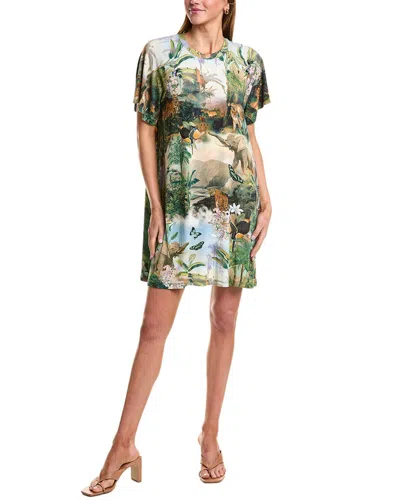 Johnny Was The Janie Favorite Flutter Sleeve Raglan T-shirt Dress In Green