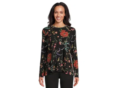 Johnny Was The Janie Favorite Long Sleeve Crew Neck Swing T-shirts In Multi