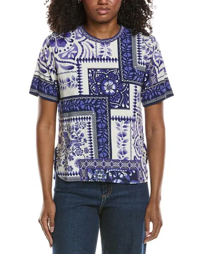 Johnny Was The Janie Favorite Oversized Cropped T-shirt In Blue