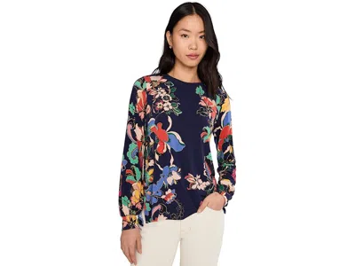 Johnny Was The Janie Favorite Puff Sleeve Mock Neck - Vista Pa In Blue