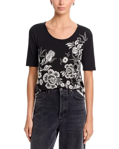 Johnny Was The Janie Favorite Scoop Neck Fitted Tee In Black