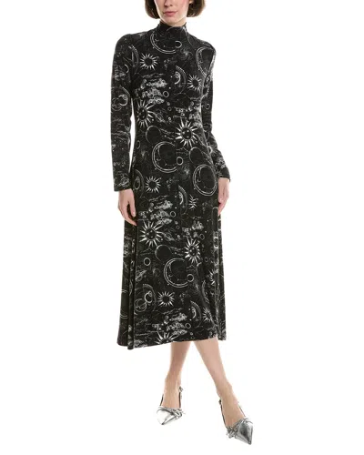 Johnny Was The Janie Favorite Seamed Mock Neck Midi Dress In Black