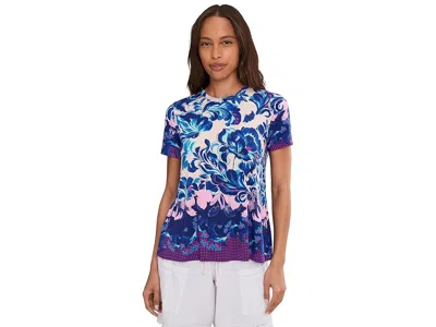 Johnny Was The Janie Favorite Short Sleeve Crew Neck Swing T-shirts In Blue