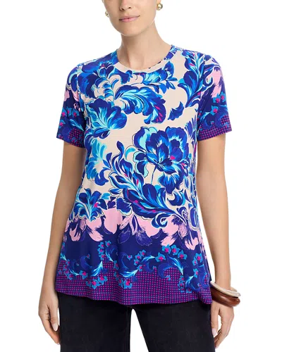 Johnny Was The Janie Favorite Short Sleeve Crewneck Swing Tee In Blue