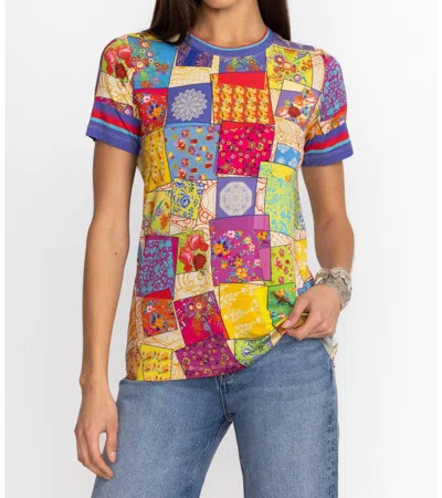 Johnny Was Janie Favorite Short Sleeve Crew Neck Tee In Multi In Blue