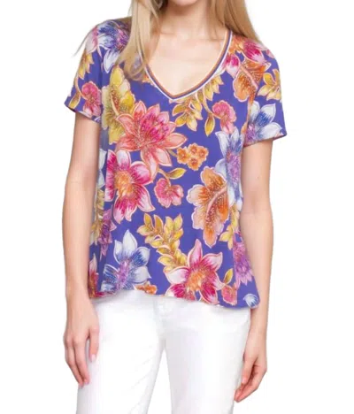 Johnny Was The Janie Favorite Short Sleeve V-neck Swing Tee In Multi