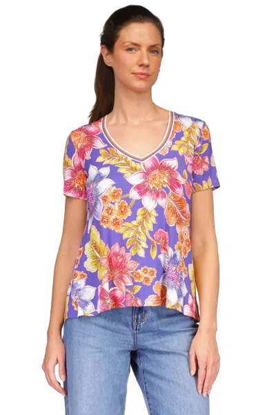 Johnny Was The Janie Favorite Short Sleeve V-neck Swing Tee, Multi