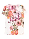 Johnny Was The Janie Favorite Short-sleeved Henley T-shirt In White